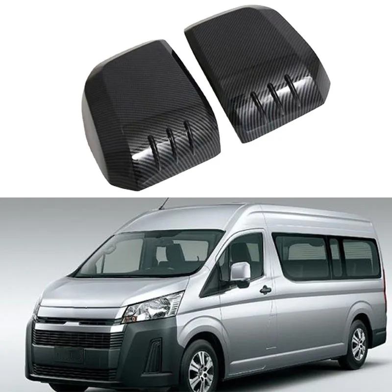 

Чехол для зеркала заднего вида из углеродного волокна, отделка, украшение для зеркала заднего вида, Стайлинг автомобиля для Toyota Hiace 2019
