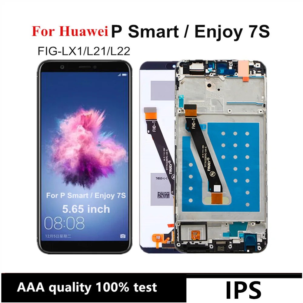 

ЖК-дисплей 5,65 дюйма для Huawei P Smart 2018, сенсорный экран, дигитайзер в сборе, замена для Enjoy 7S FIG-LX1, ЖК-дисплей