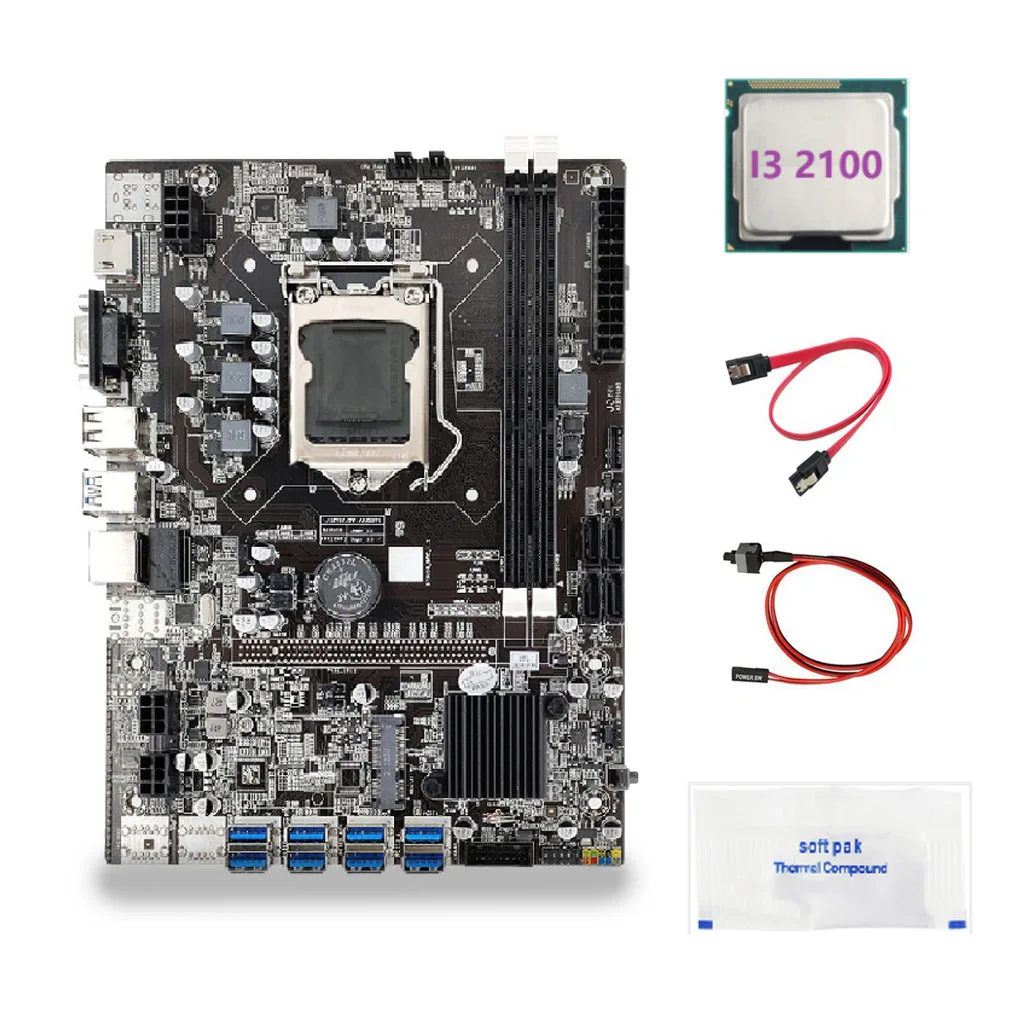 

1 Set B75 Motherboard Simple Desktop Accessories Mining Equipment for Home