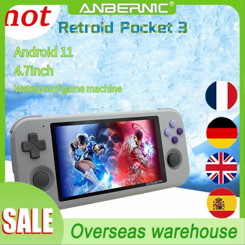 Retroid Pocket 3 3G+32G Android 11 4.7Inch Touch Screen HD Waterproof Handheld Game Console  Video Game Conso Output Steam Play