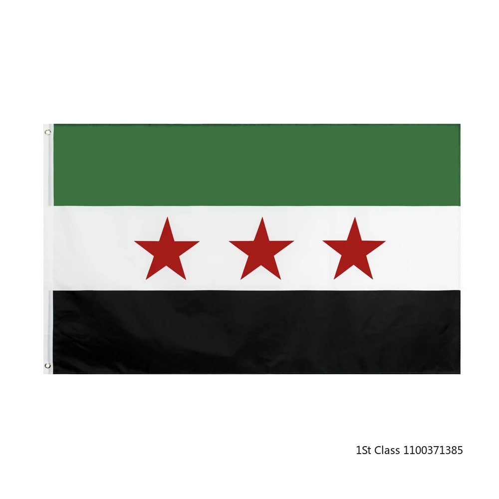 

90x150cm Three Star Old Syria Flag For Decoration