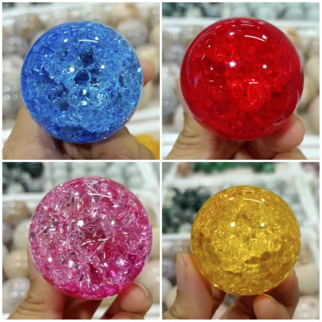 

Beautiful electroplating explosion smelting stone ball home office study decoration craft gift