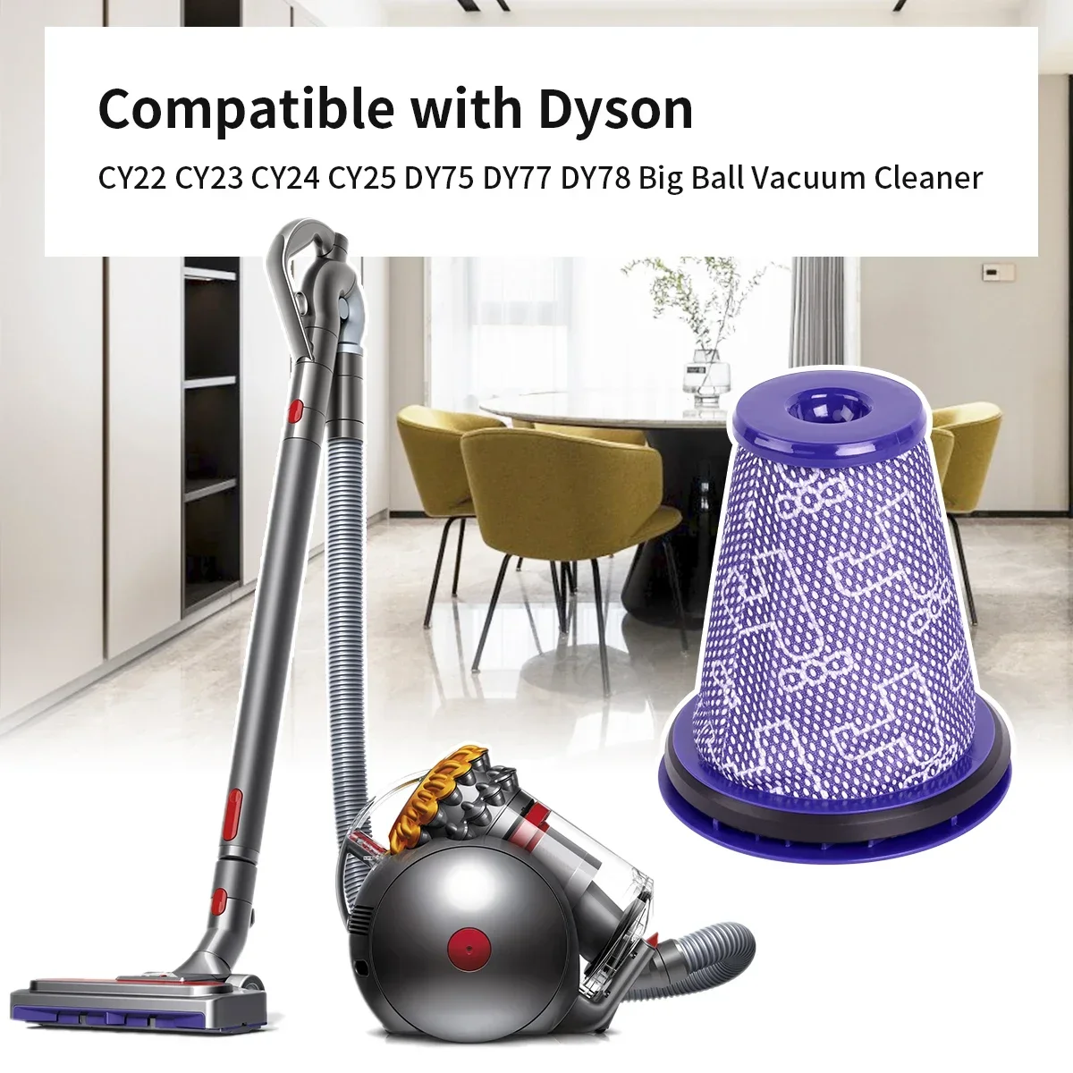 Фото HEPA-фильтр для пылесоса Dyson Big Ball CY18 CY22 CY23 CY24 CY25 DY75 DY77 DY78 DC77, DC78 №1