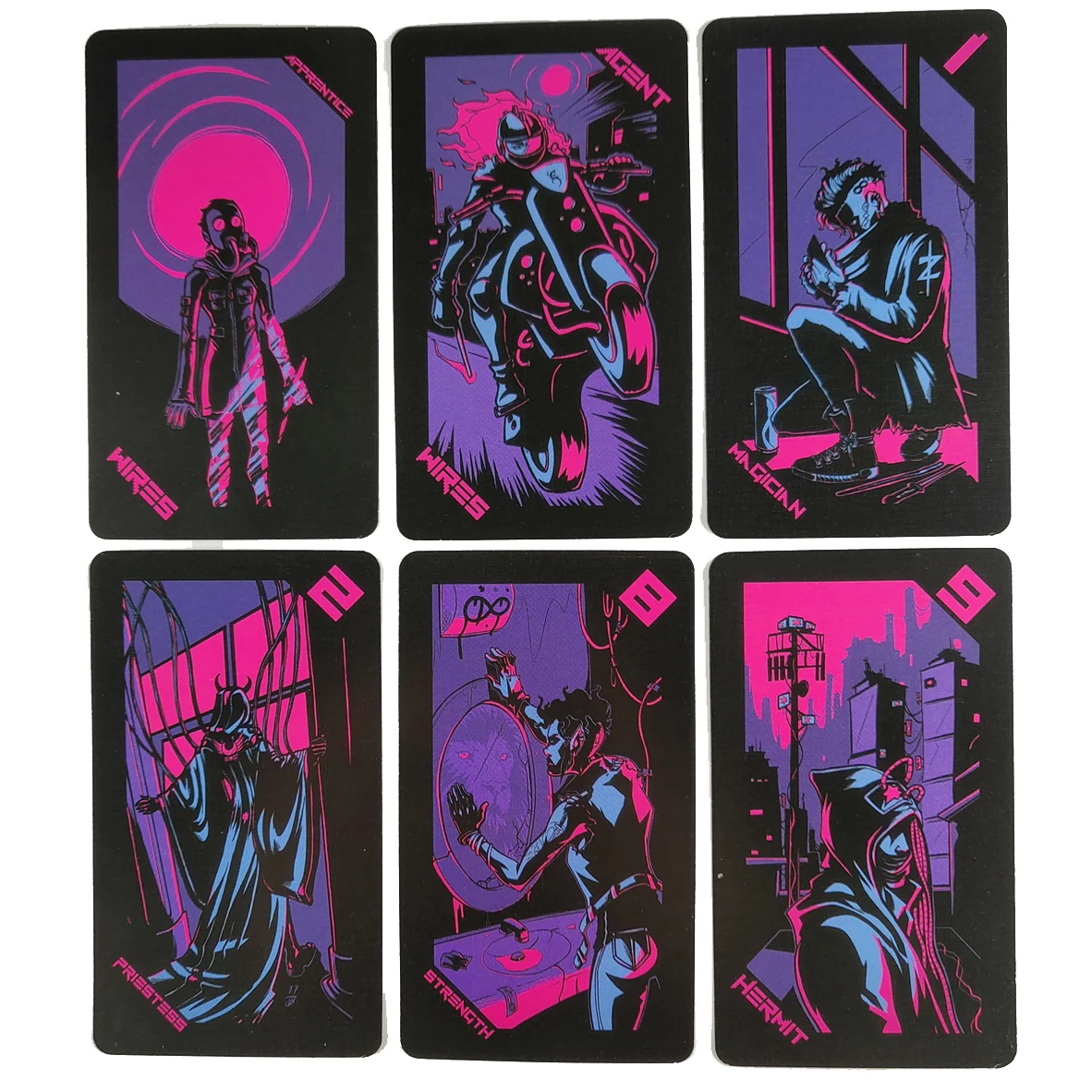 Неоновый лунный Таро палуба-карманный размер с упаковочной коробкой карты для