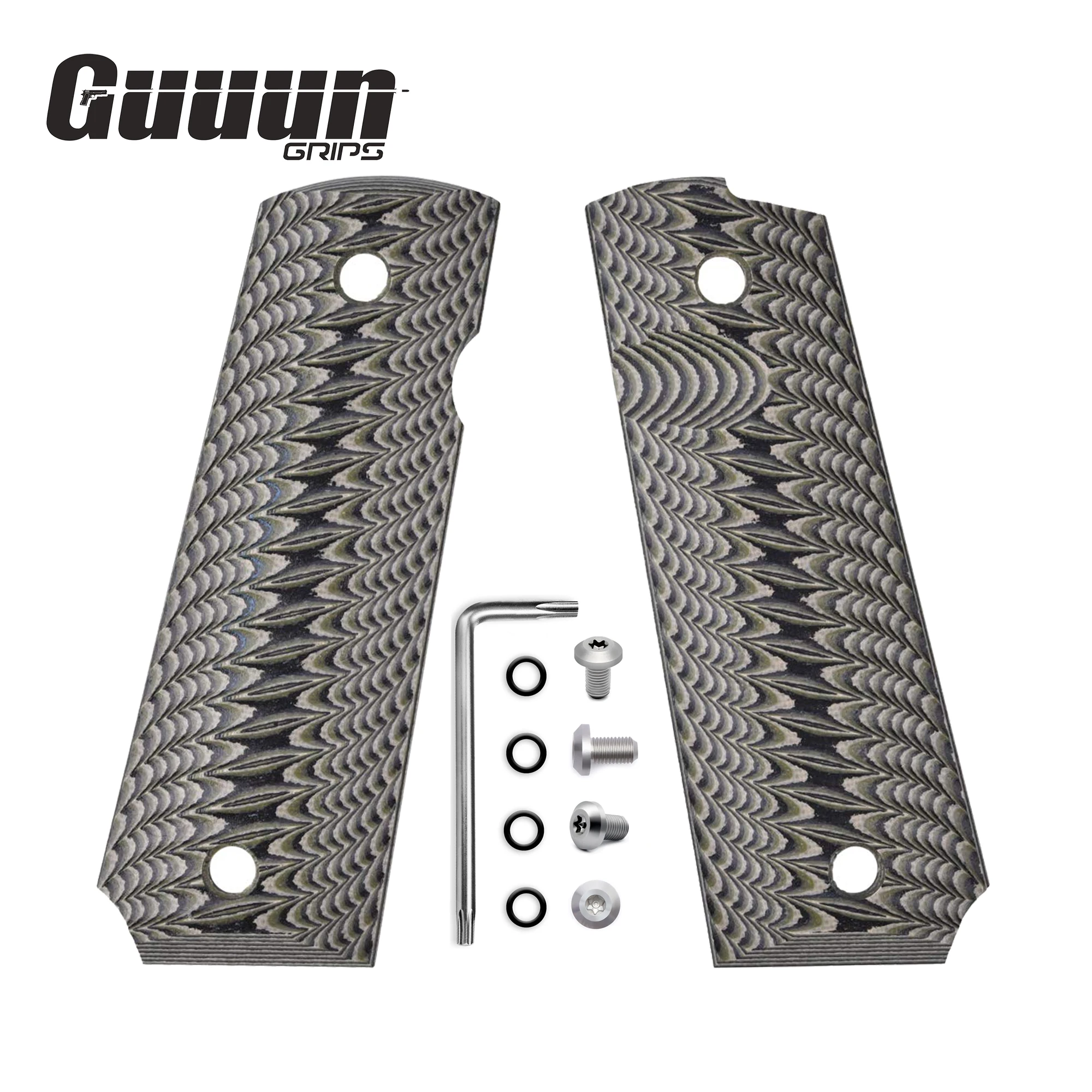 

Guuun 1911 Grips G10 Full Size Government Commander Grip Claw mark Texture