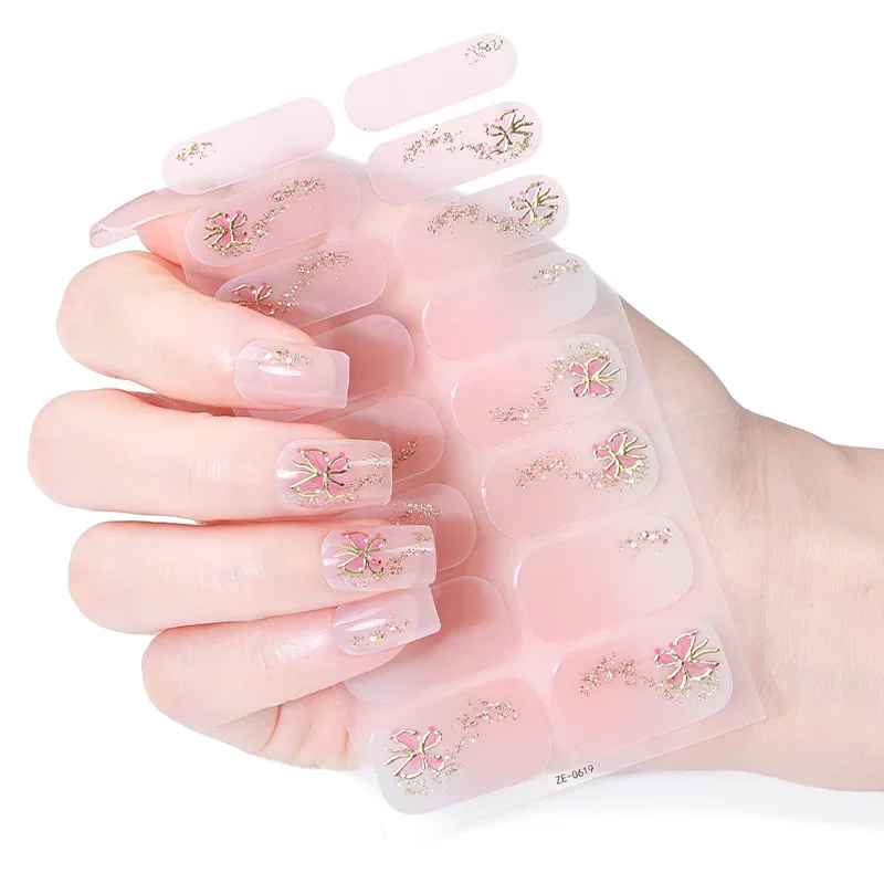 ZhengXiang 2024 корейские наклейки для дизайна ногтей водостойкая Золотая бабочка