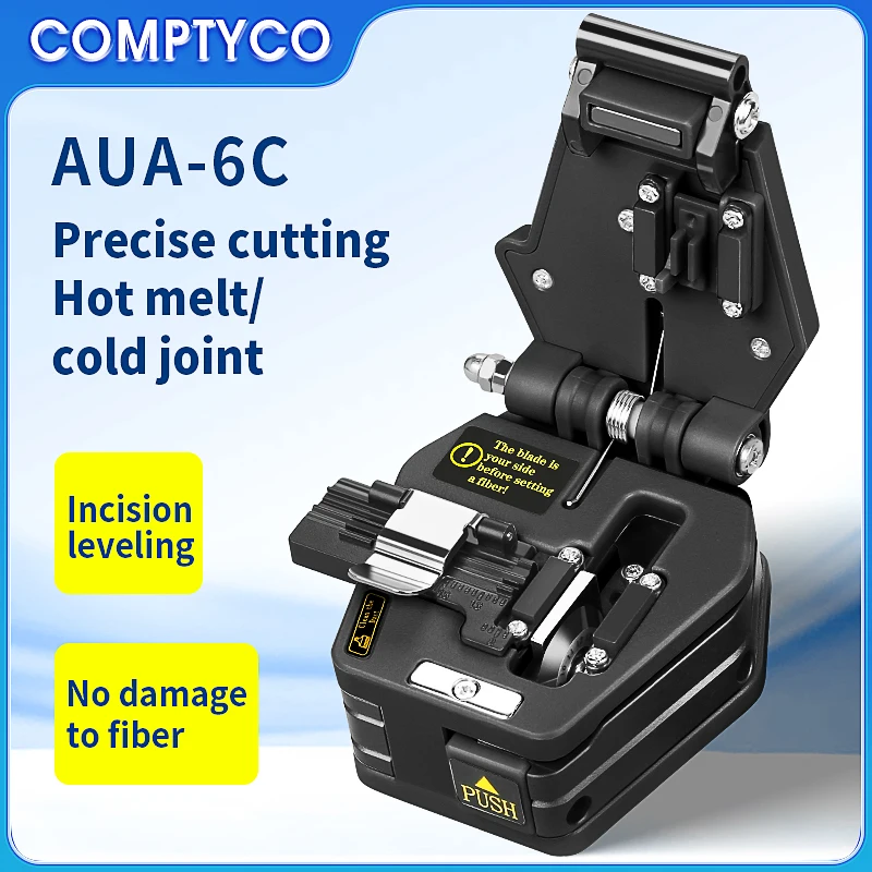 Couperet de Fiber de haute précision noir AUA-6C FTTH, connexion à froid thermofusible, couteau de coupe de câble de Fiber optique, outils 16 lames faciale