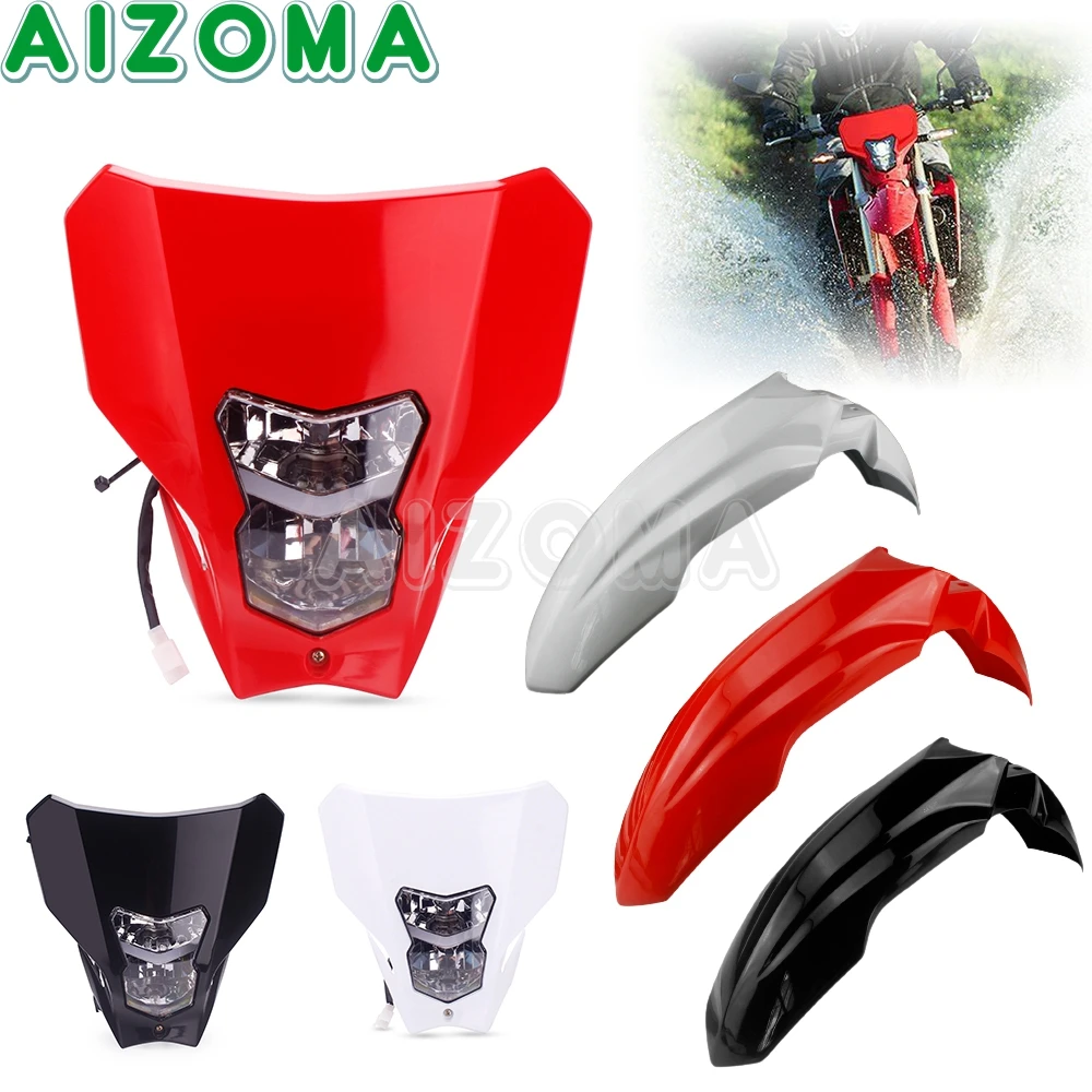 

Двойной спортивный налобный фонарь Supermoto E13 для Honda CRF450XR CRF450L CRF250 CRF 450 L/XR, налобный фонарь, переднее крыло