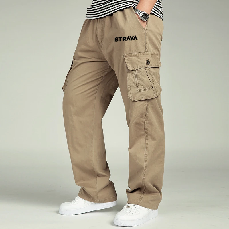 

STRAVA Spring Mtb Cycling Pants Men's Cotton Breathable Quick-dry Motorcycle Trousers Men Mountain Bike Pants Loose Large Size