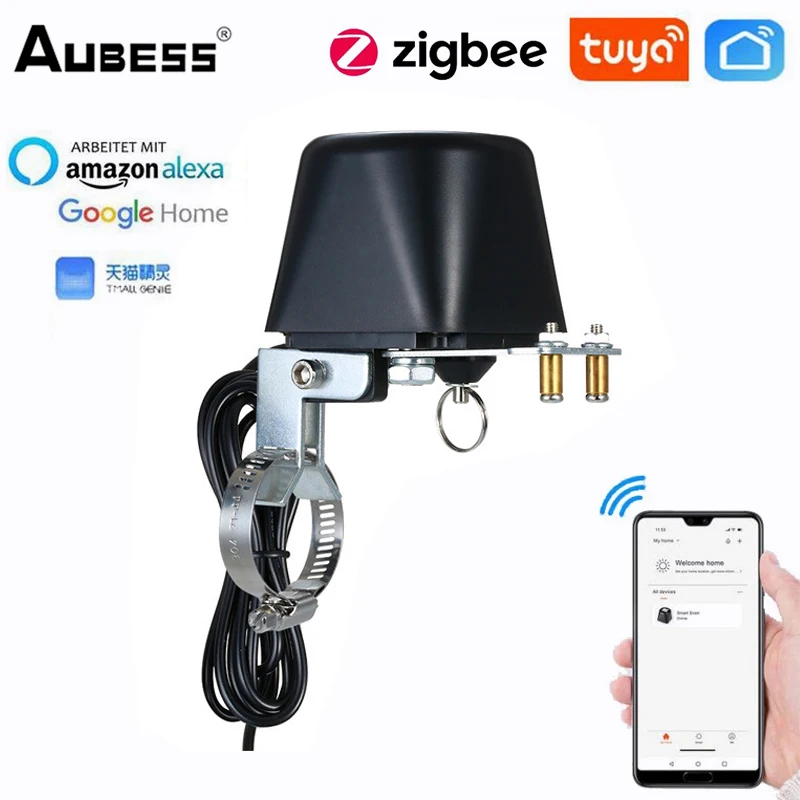 

New Tuya Smart Zigbee Water Valve Gas Valve Controller Compatible With Alexa Google Home IFTTT Auto Wireless Shut Off Controller