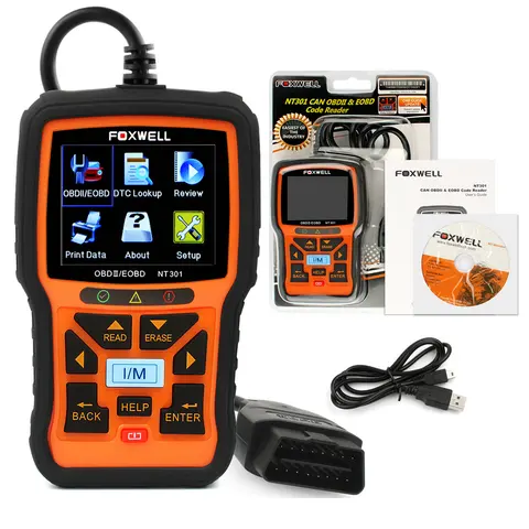 FOXWELL NT301 OBD2 сканер проверка двигателя светильник считыватель кодов EOBD OBD 2 Автомобильный сканер Автомобильные диагностические инструменты PK ELM327