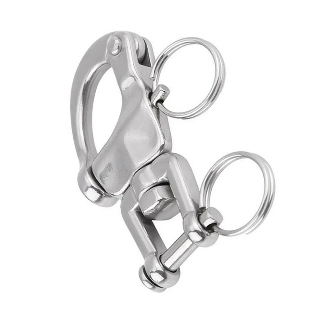 

70mm Stainless Steel Snap Shackle with Round Ring Flexible Hook Anchor Spring Shackles for Boat Rigging Hardware