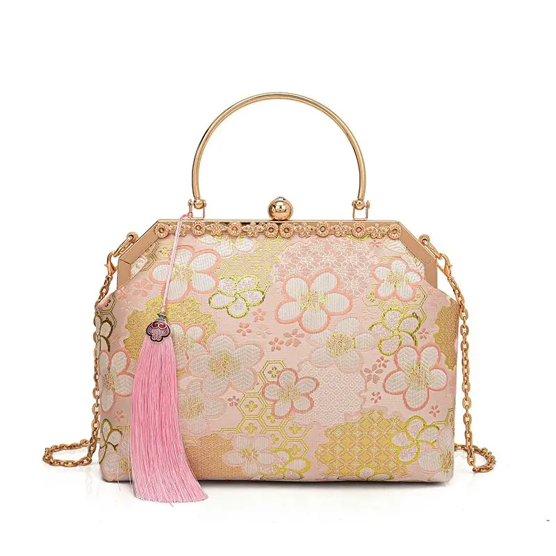 

Classic Flowers Women's Handbags Purses Shell Lock Bags Fringe Chain Women Shoulder Crossbody Bag Bags