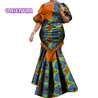 african dresses for women fashion print patchwork ruffle long dashiki dress african ball gown for evening party wy6824