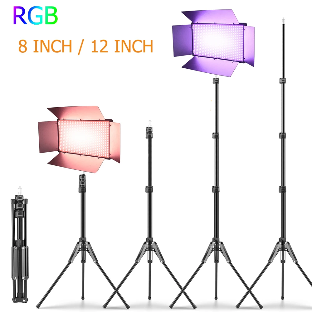 Купи RGB LED Photography Video Light Dimmable Panel Lighting DSLR Camera Fill Lighting Photo Studio Lamp Kit for Youtube Tiktok Live за 1,892 рублей в магазине AliExpress