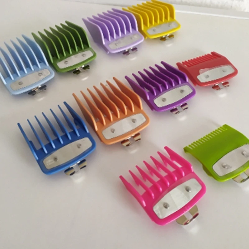 10Pcs for WAHL Colorful Guide Comb Multiple Sizes Metal Limited Combs Hair Clipper Cutting Tool