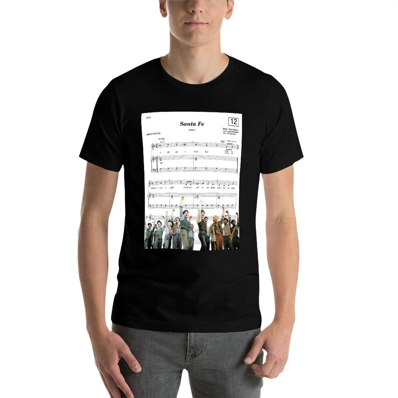 Newsies - Santa Fe футболка Sheet Music для мальчика мужские хлопковые футболки с аниме
