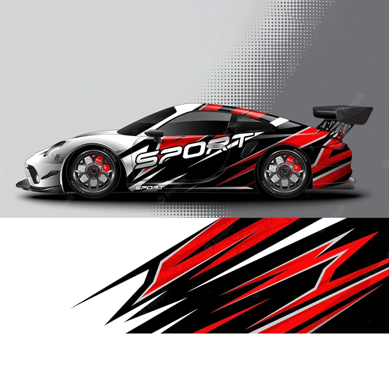 Автомобильная наклейка графическая виниловая пленка векторное изображение