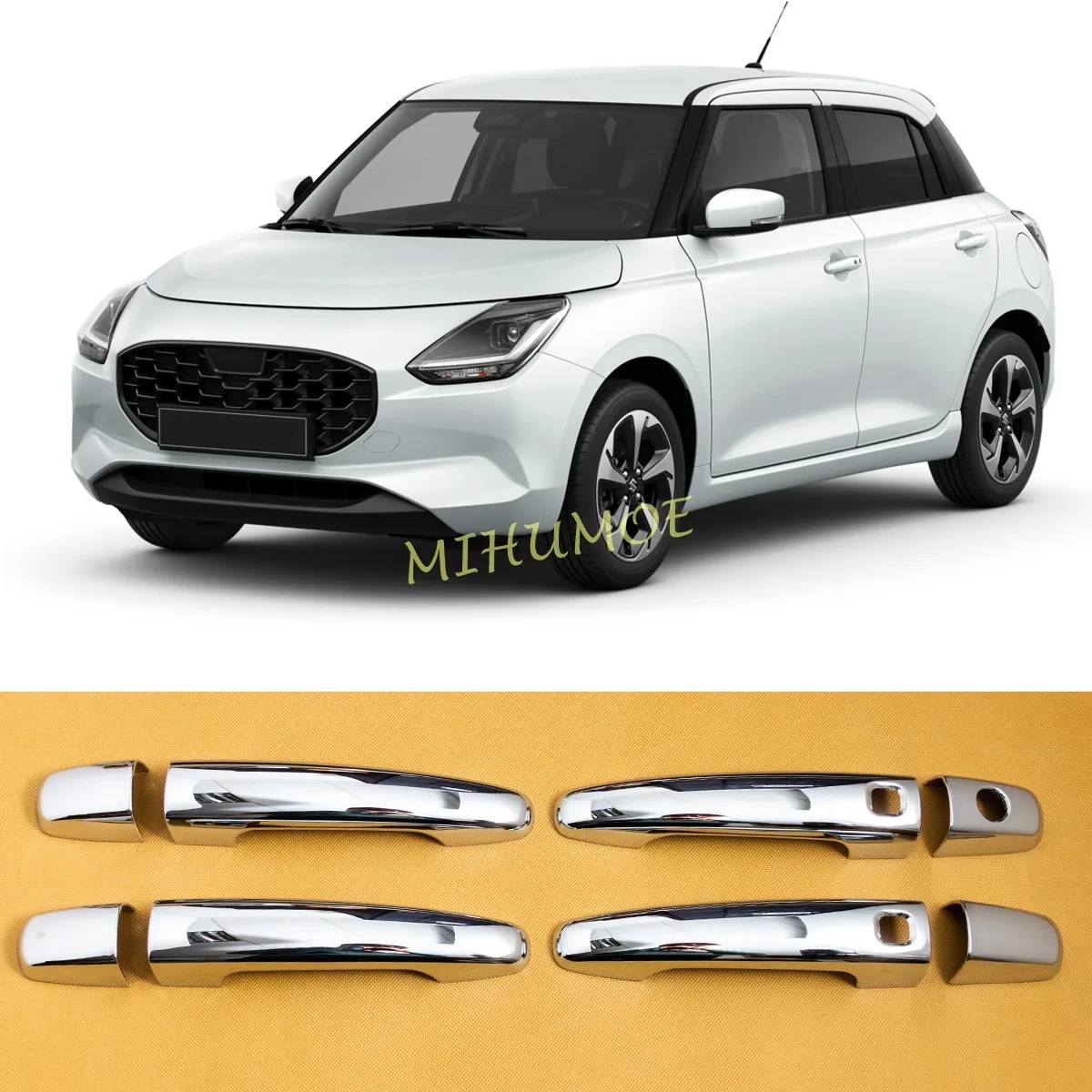 

Для 2024-2025 Suzuki Swift хромированная накладка на дверную ручку автомобиля с без ключа