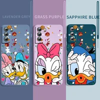 disney cartoon donald duck for samsung galaxy s22 s21 s20 fe s10 note 20 10 plus lite ultra liquid silicone soft rope phone case