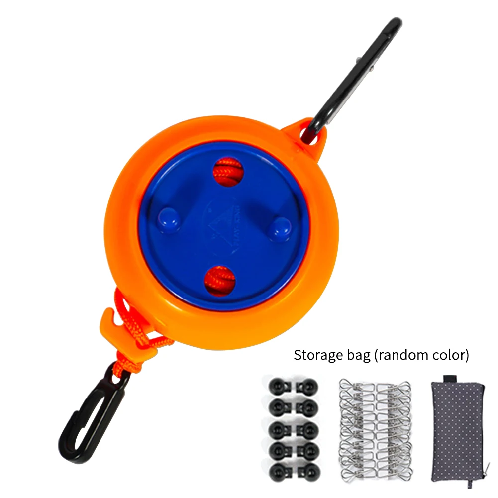 

8m Travel Retractable Clothesline Outdoor Portable Clothes Anti-slip Camping Dormitory With Bag Free Adjustment Laundry Line