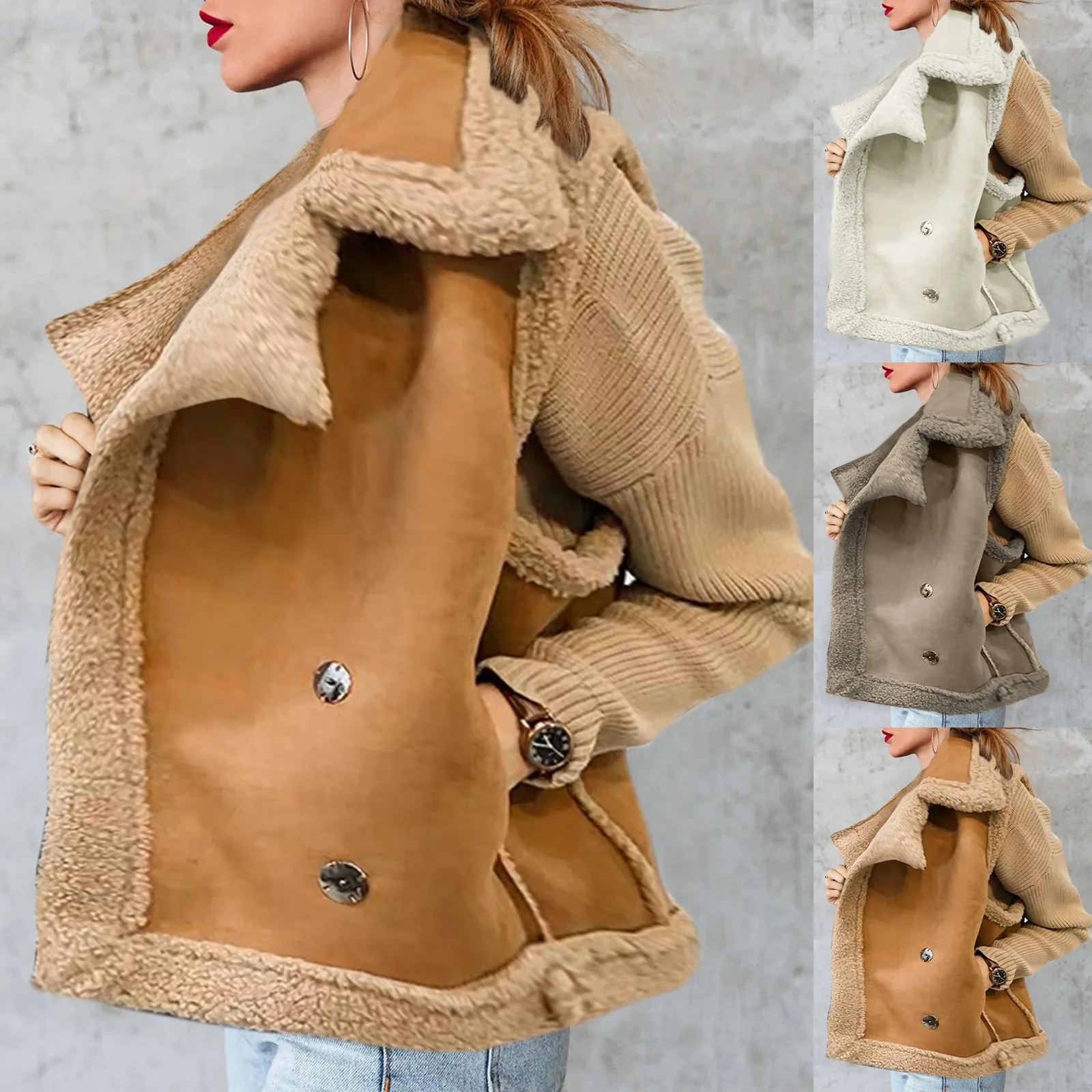 

Women Solid Sleeveless Vest Vest And Suede Vest Jacket Double Breasted Vest
