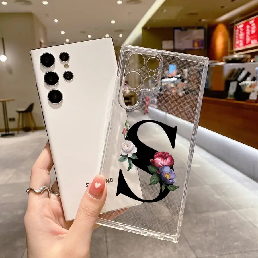 L ljubal Letter S-X Прозрачный мягкий чехол для Samsung Galaxy S24 S25 Ultra S20 FE S21 S22 Plus S23 Note 20