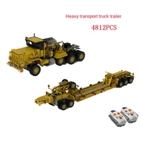 compatible with lego moc heavy truck remote control truck trailer trailer transporter assembling diy toy model