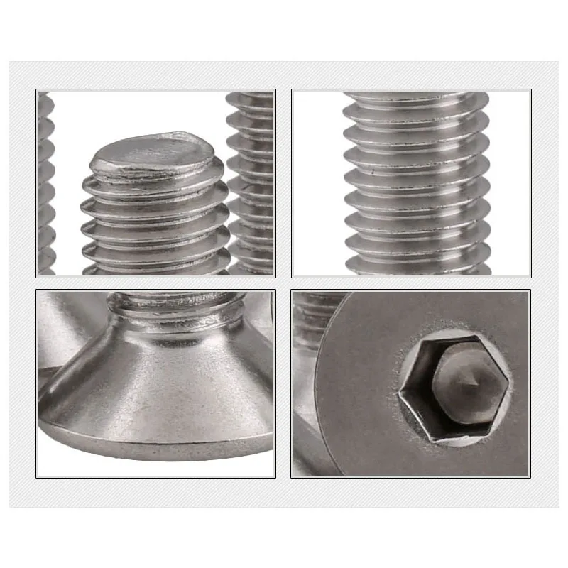 Шестигранный винт с плоской головкой из нержавеющей стали 304 потайной