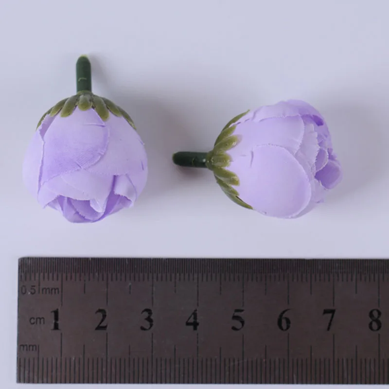 50pcs 3cm Artifical Peony Bud Silk flower head DIY Floral hand carft artists Wedding birthday Party decor Christmas Spring Gift