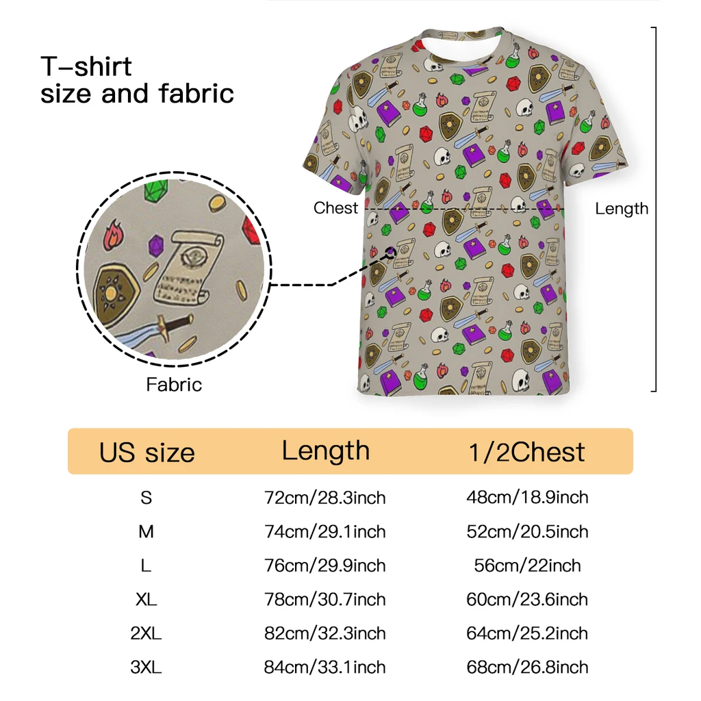 Футболка мужская из полиэстера с графическим принтом и круглым вырезом