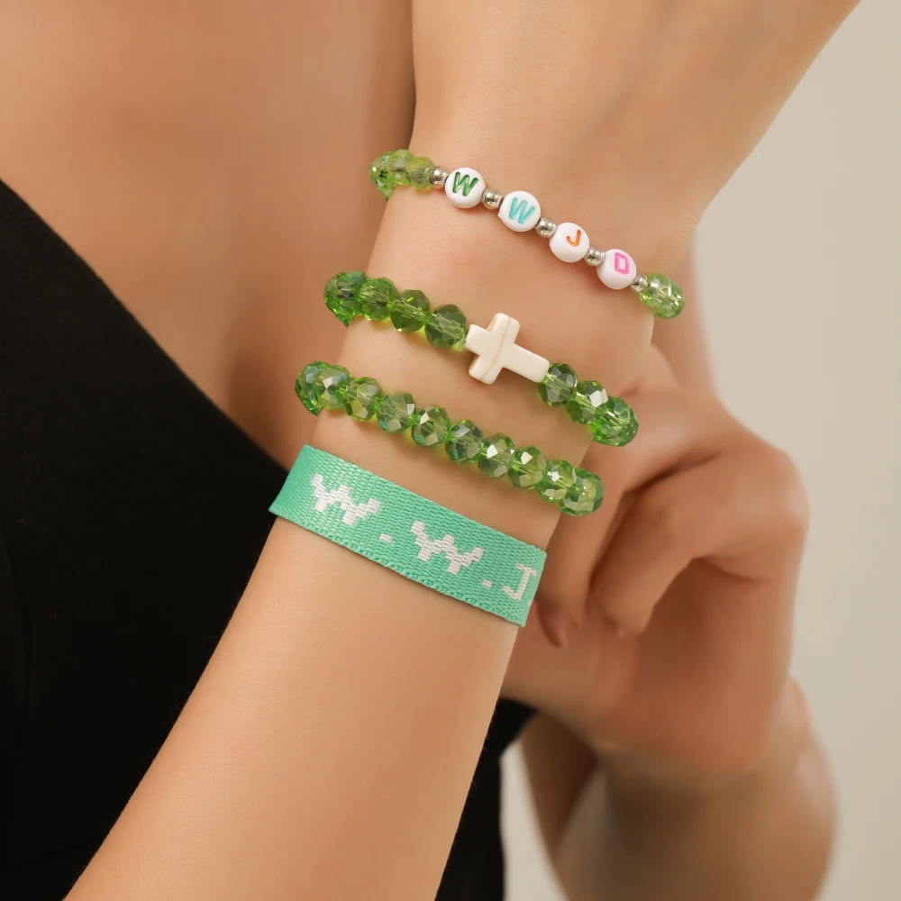 Новинка Wwjd женский креативный модный аметистовый порошок браслет с крестом и