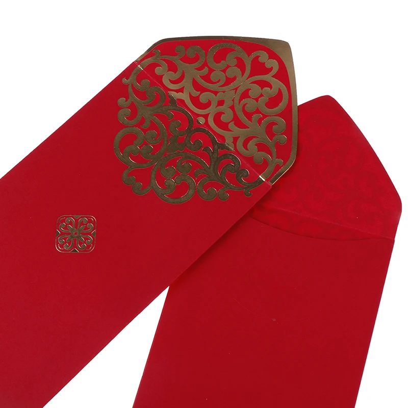 Конверт с золотым принтом для надписей на Новый год и свадьбу 10 шт