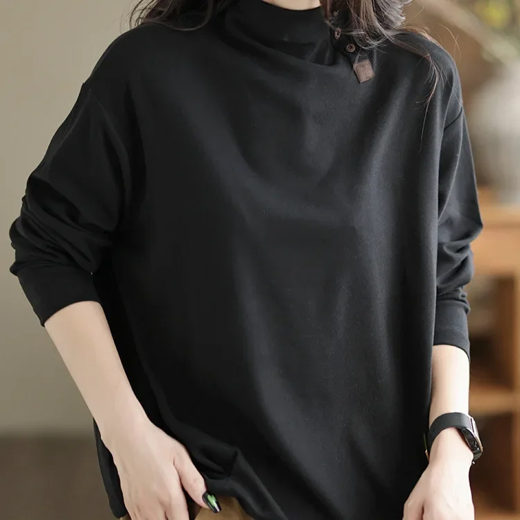 Новинка 2023 свободный крой базовый слой женский топ осень/зима повседневный