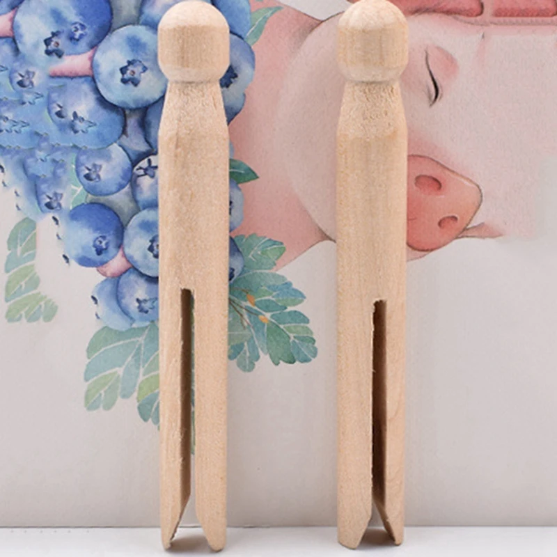 

Wood Clothes Pins Pegs Old School 100 Count Round Clothespins Weather Resistant Peg Dolls Traditional Peg