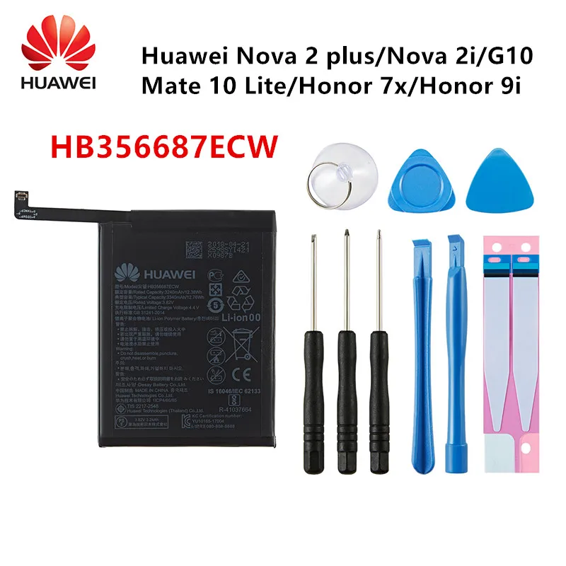 100% Оригинальный аккумулятор Hua Wei для Huawei Nova/Nova 2/Nova 2 Plus Enjoy 6S/ Honor 7 G10/Mate 10 Lite/p9 lite