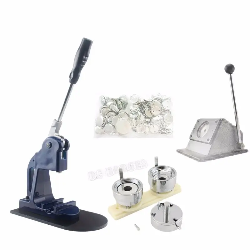 

Классическая машина для изготовления значков 58 мм + металлический резак для бумаги 58 мм + 500 пластиковых пуговиц для значков