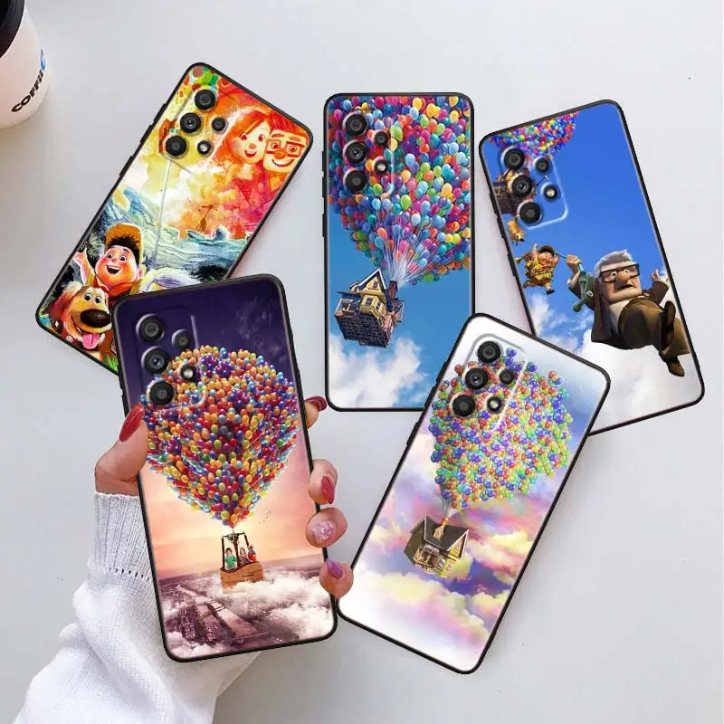 

Disney Up Cartoon Cute Phone Case For Samsung A73 A72 A71 A53 A52 A51 A42 A34 A33 A32 A23 A22 A21 A13 A04 A03 5G Black