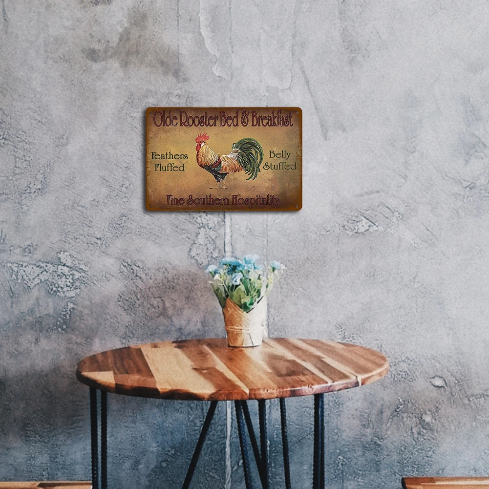 Металлическая табличка с рисунком курицы настенный плакат для дома спальни день