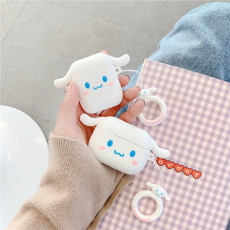 

Cute Sanrio Cinnamoroll 3D Doll Earphones Case for Apple AirPods Air Pods 1 Pro 2 3 Cover Headphone Anti-fall Box