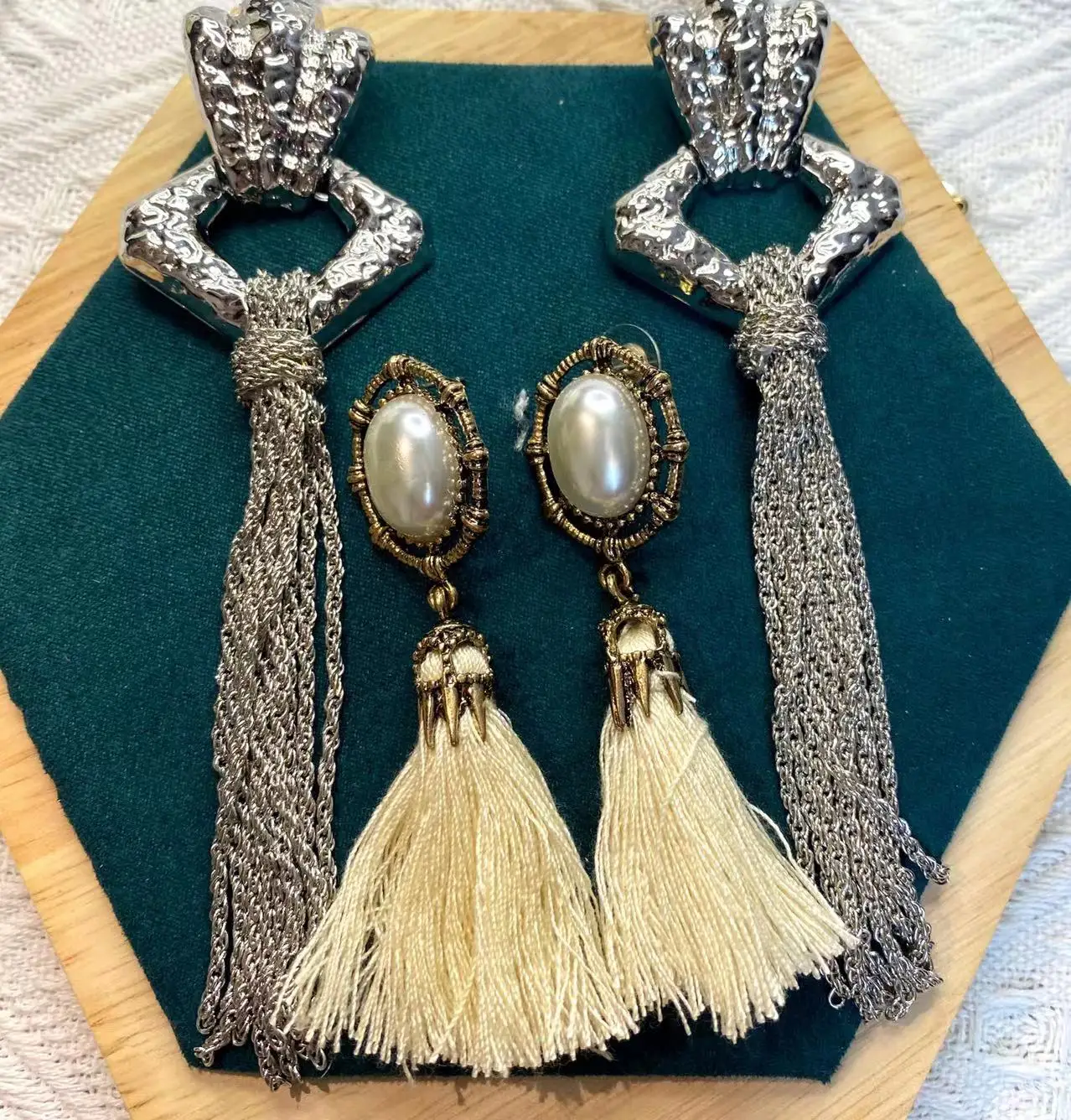 

Silver Color Braided Twist Chain Tassel Earrings for Woman Party Casual Jewelry
