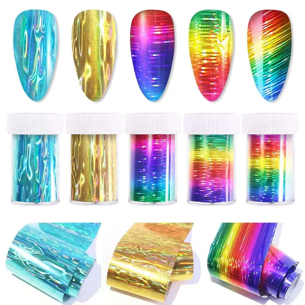 

Gradient Color Nail Foil New Year Sticker Rainbow Good Luck Holographic Nail Design Nail Art Transfer Sticker