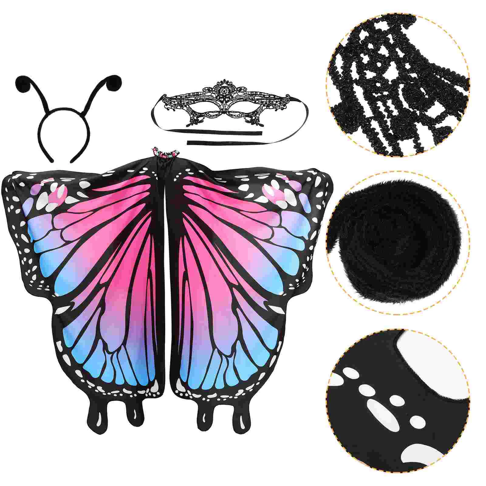 

Butterfly Shawl Set Decorative Butterflies Wings Fashionable Cloak Cape Comfortable Cosplay Outfits