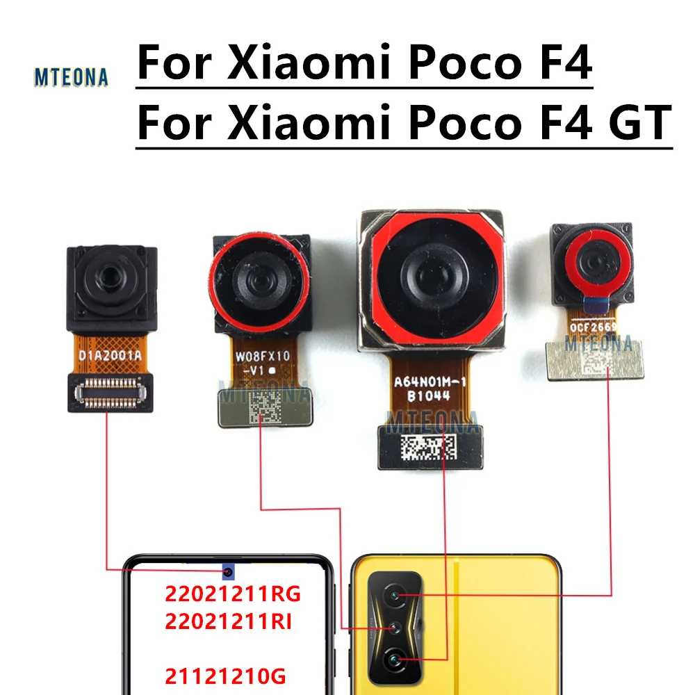 

Original For Xiaomi Poco F4 GT Front Rear View Back Camera Frontal Main Facing Small Camera Module Flex Replacement Parts