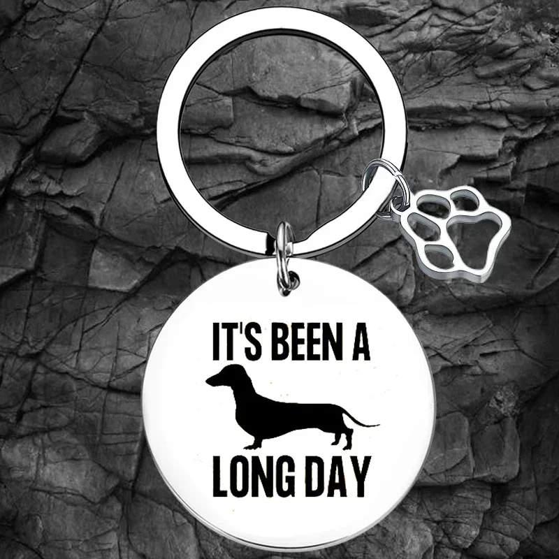Dachshund Gifts Keychain Lovers gift Key Rings Weiner Dog It's Been A Long Day