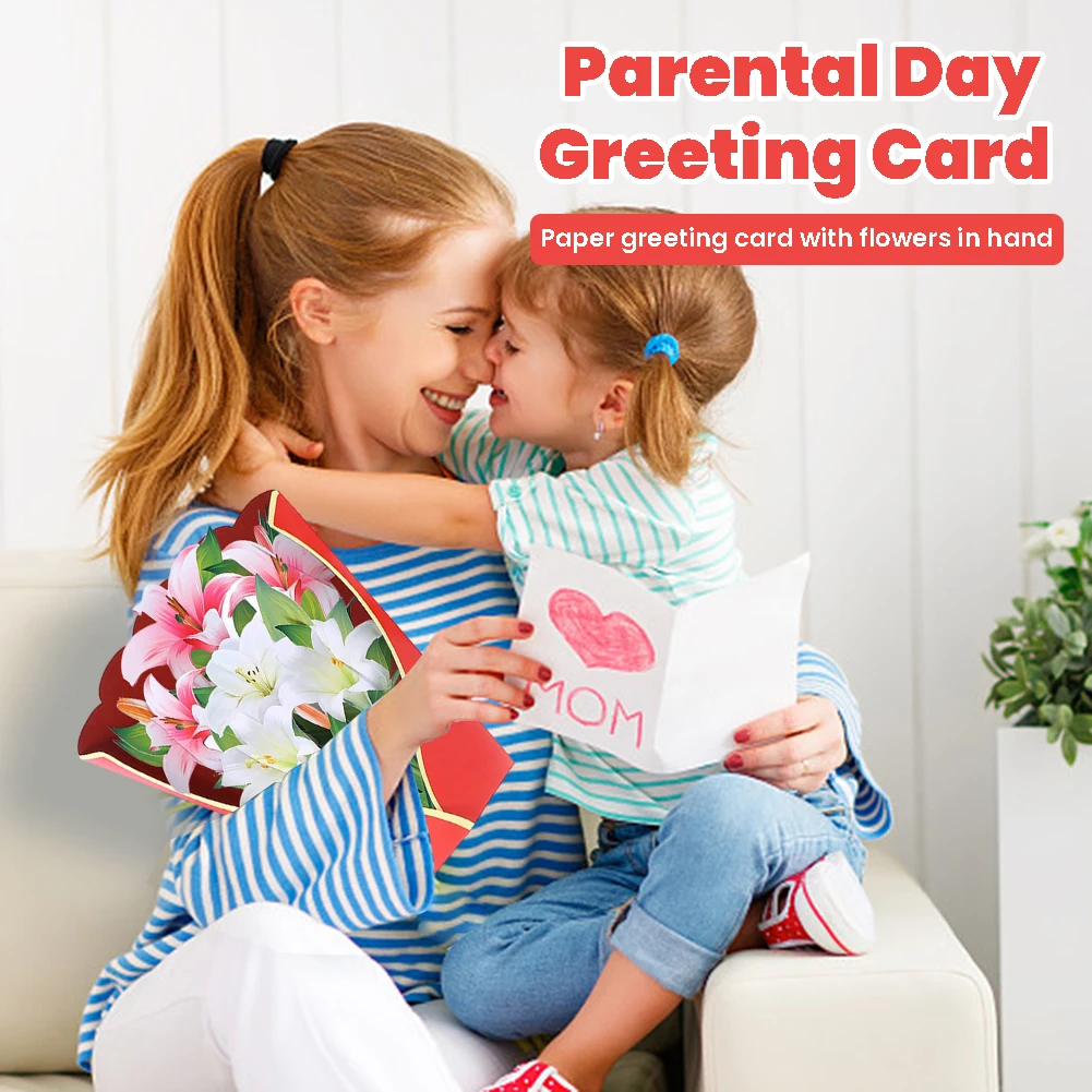 

3D карточка на День Матери многофункциональная карточка Ручной Работы Красочный Букет бумажная карточка