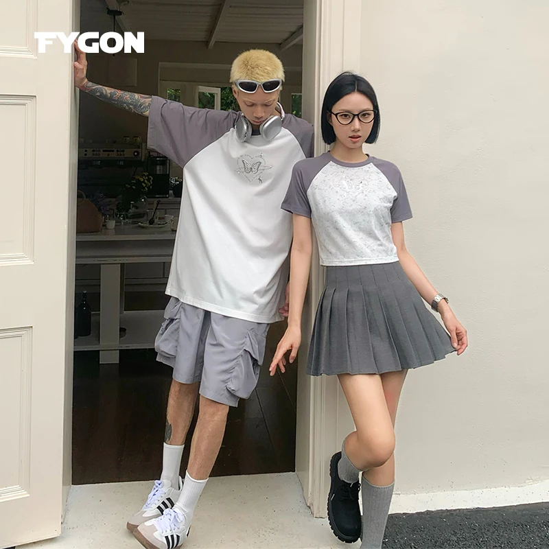 Мужская и женская футболка с рукавом реглан серебряным принтом