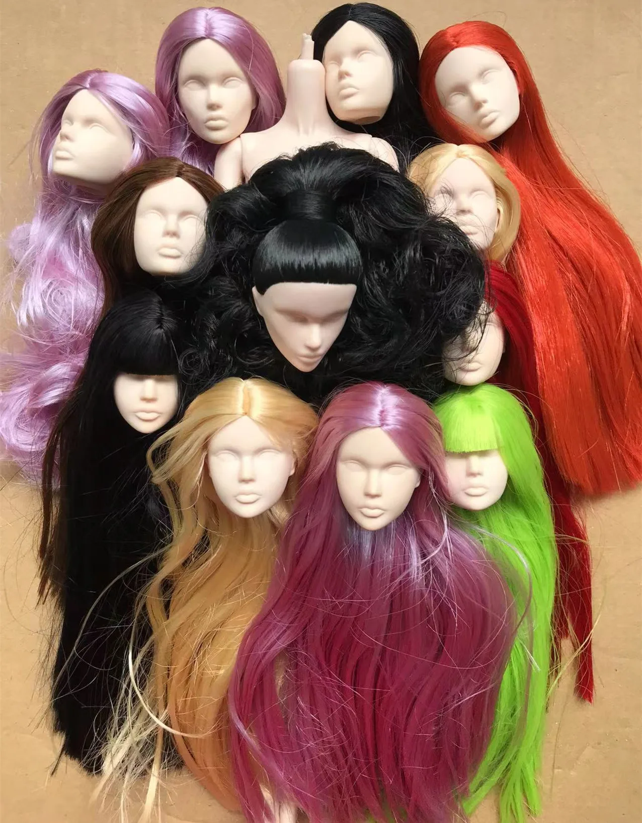 

Голова куклы Ana May, пустое лицо, цветные мягкие длинные Головы Куклы Mizi, супербелые куклы с телом, сделай сам, макияж, тренировочные аксессуары для кукол