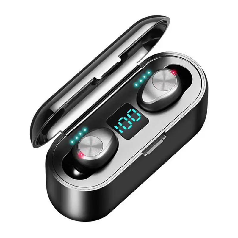 

Беспроводные наушники F9 TWS Bluetooth 5,0, водонепроницаемая Спортивная игровая гарнитура светодиодный ным дисплеем