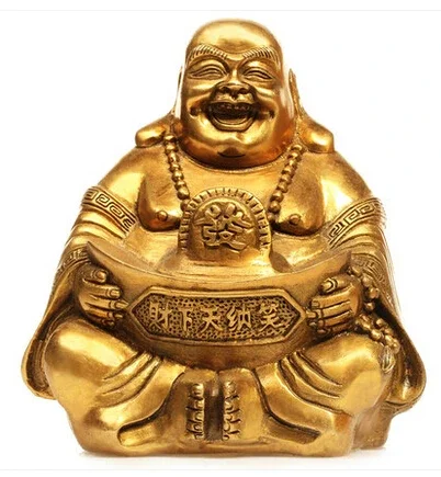 SCY 329 +++ Медные украшения Maitreya Zhaocai такие как большой живот статуи смеющегося Будды